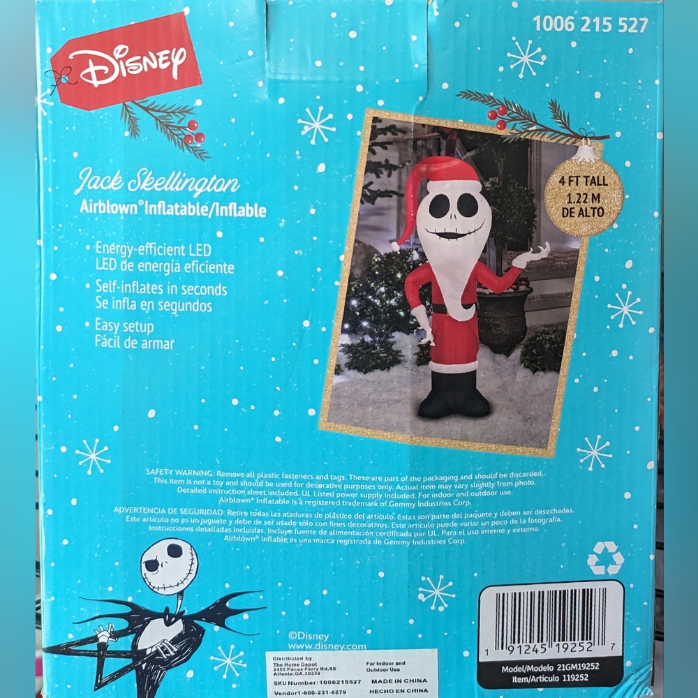 Jack Skellington Inflatable-NIB - Picture 2 of 2
